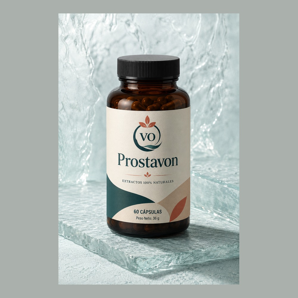 Envase de Prostavon con etiqueta legible